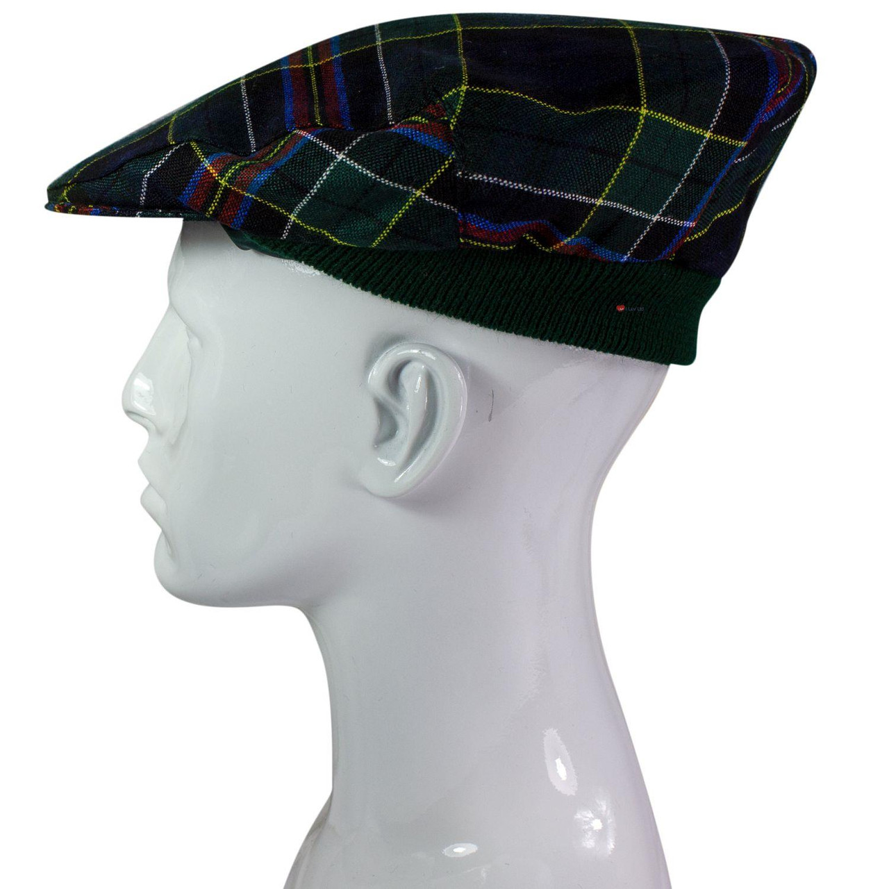 Mens Tartan Flat Cap Allison Modern Tartan Plaid Design Mens and Womens One size Elasticated Band Comfort Fit Scottish Made