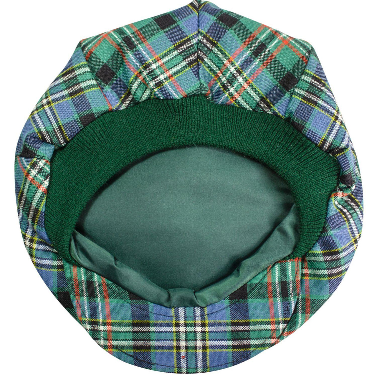 Mens Tartan Flat Cap Scott Green Ancient Tartan Plaid Design Mens and Womens One size Elasticated Band Comfort Fit Scottish Made