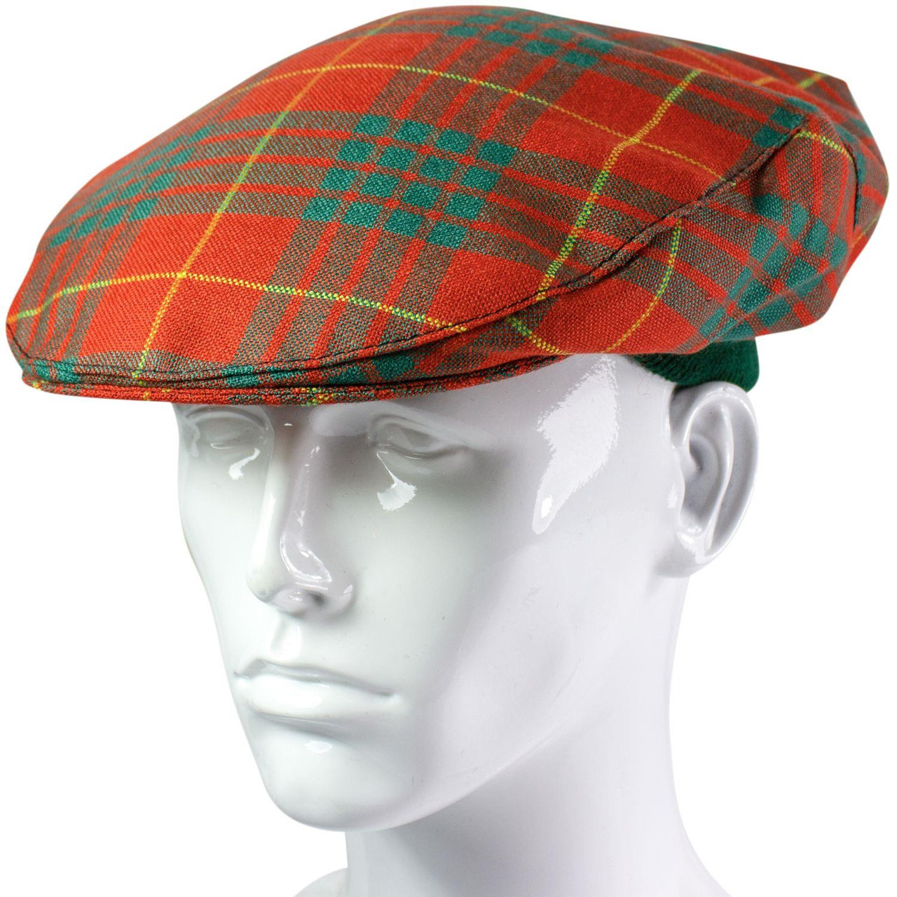 Mens Tartan Flat Cap Cameron Ancient Tartan Plaid Design Mens and Womens One size Elasticated Band Comfort Fit Scottish Made