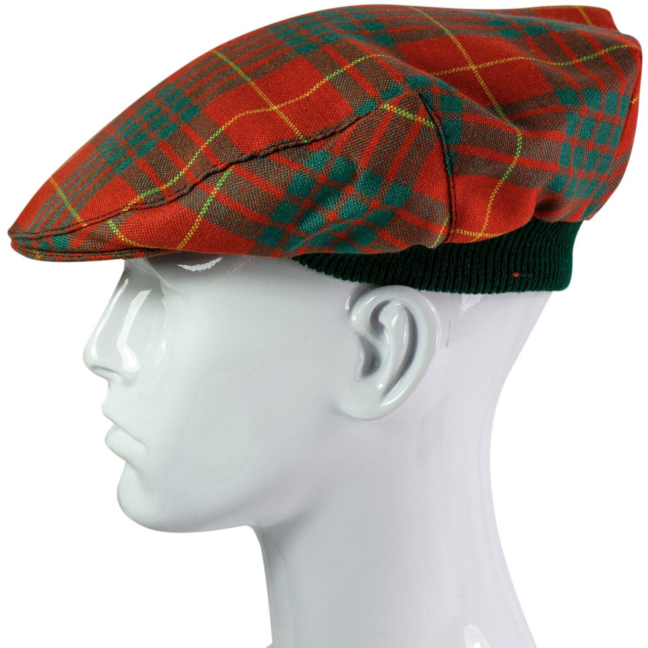 Mens Tartan Flat Cap Cameron Ancient Tartan Plaid Design Mens and Womens One size Elasticated Band Comfort Fit Scottish Made