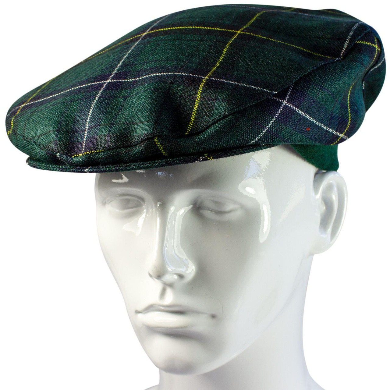 Mens Tartan Flat Cap Henderson Modern Tartan Plaid Design Mens and Womens One size Elasticated Band Comfort Fit Scottish Made