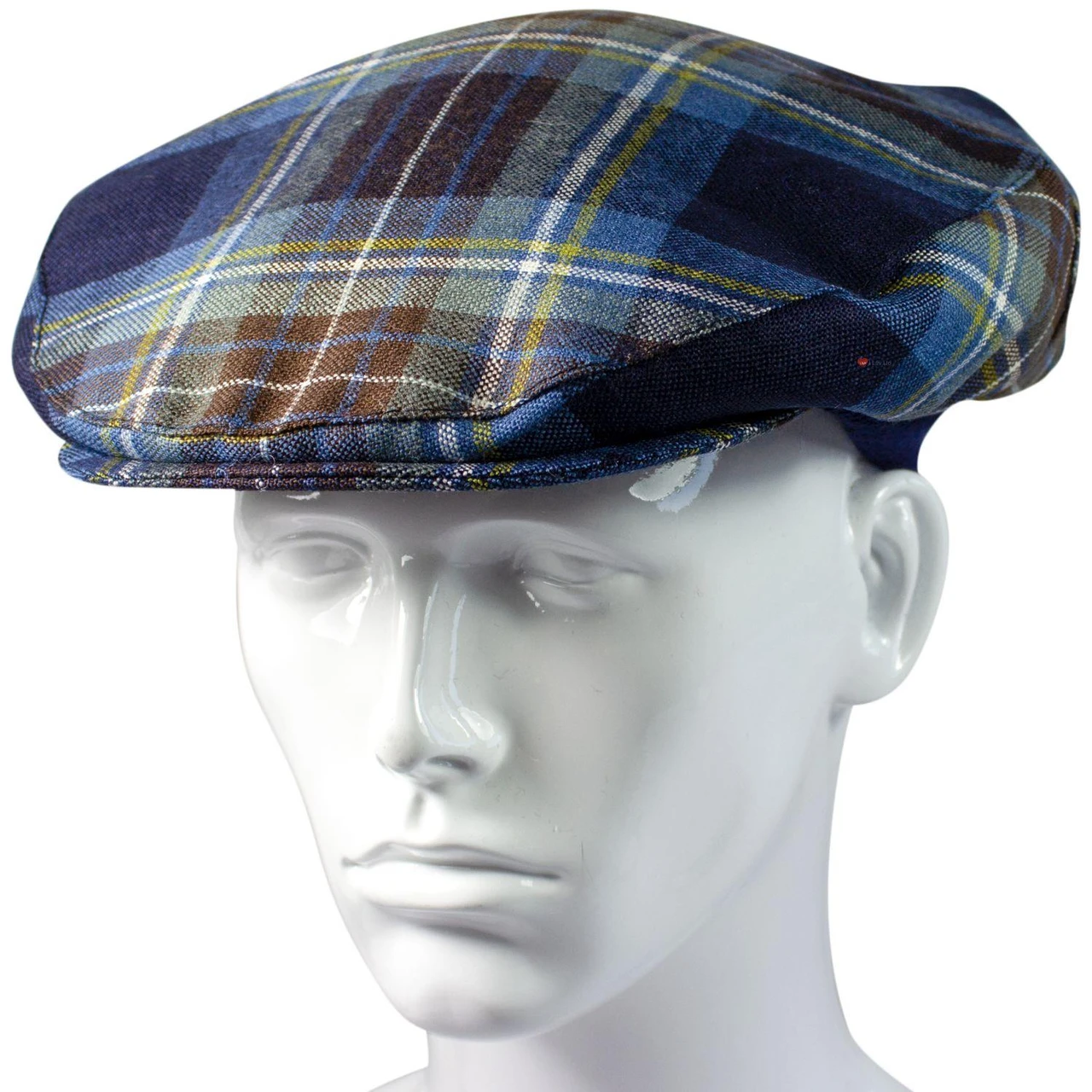 Mens Tartan Flat Cap Holyrood Tartan Plaid Design Mens and Womens One size Elasticated Band Comfort Fit Scottish Made