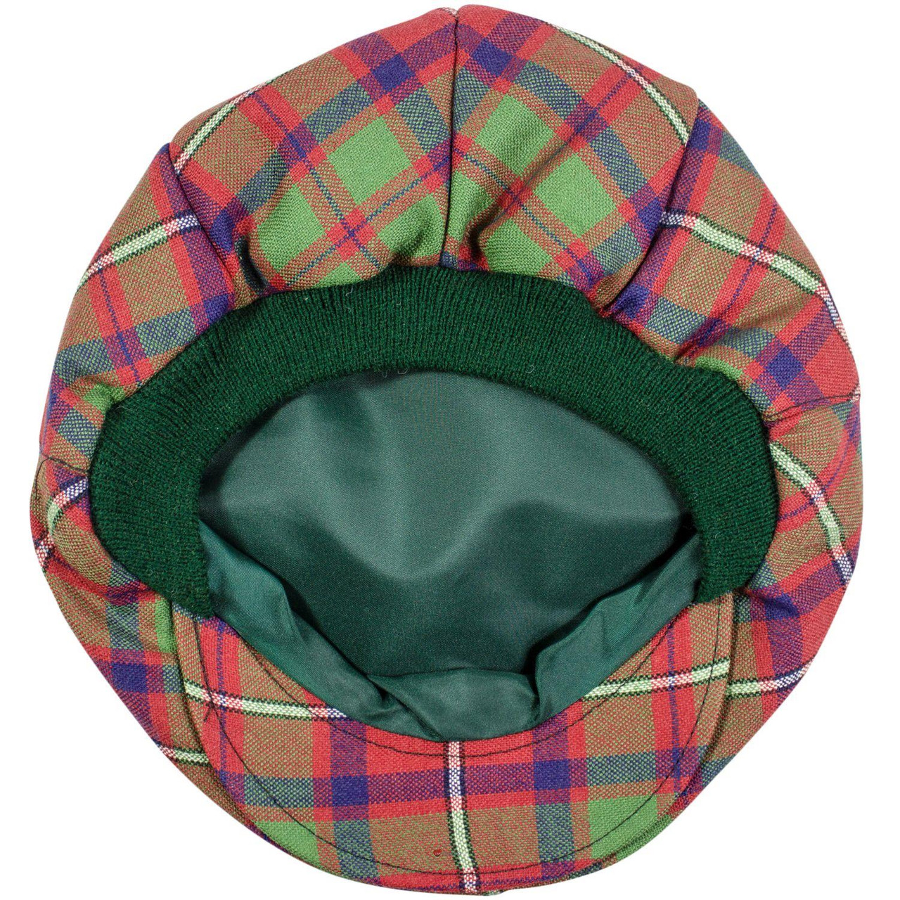 Mens Tartan Flat Cap Shaw Red Modern Tartan Plaid Design Mens and Womens One size Elasticated Band Comfort Fit Scottish Made