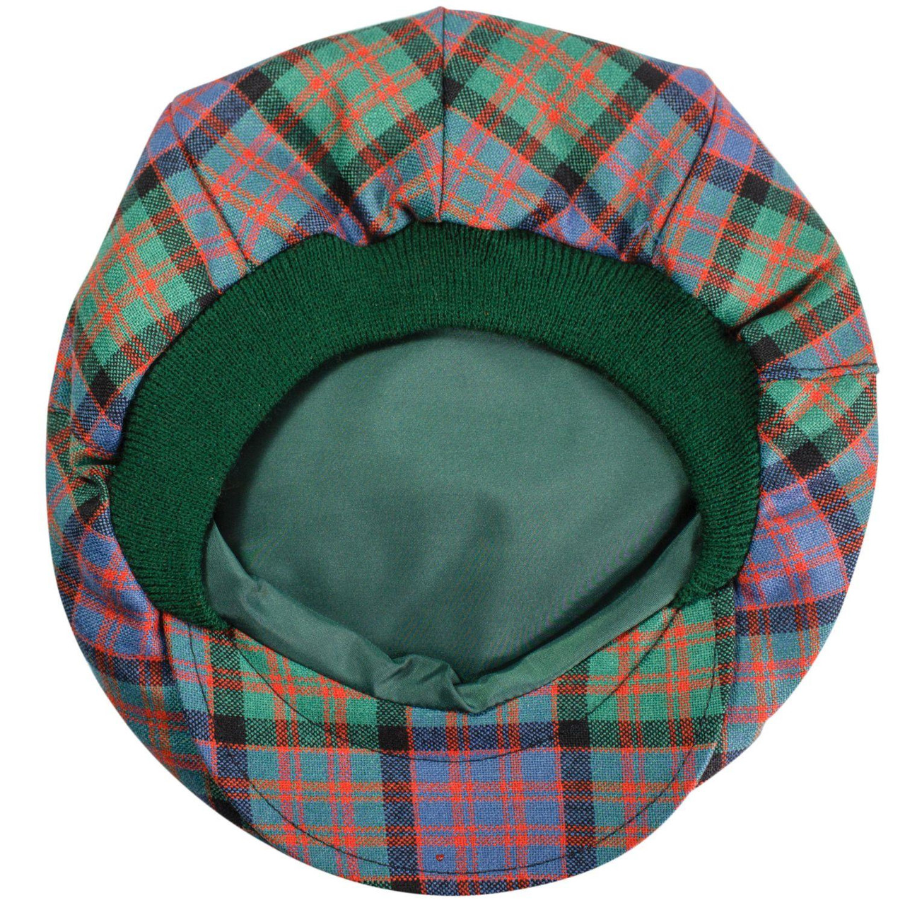 Mens Tartan Flat Cap MacDonald Clan Ancient Tartan Plaid Design Mens and Womens One size Elasticated Band Comfort Fit Scottish Made