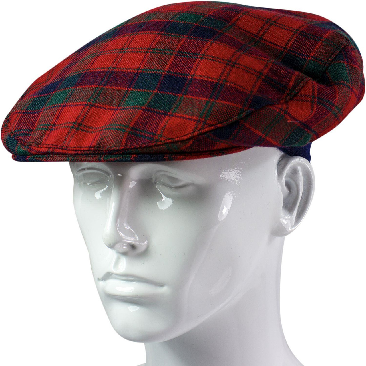 Mens Tartan Flat Cap Robertson Modern Tartan Plaid Design Mens and Womens One size Elasticated Band Comfort Fit Scottish Made