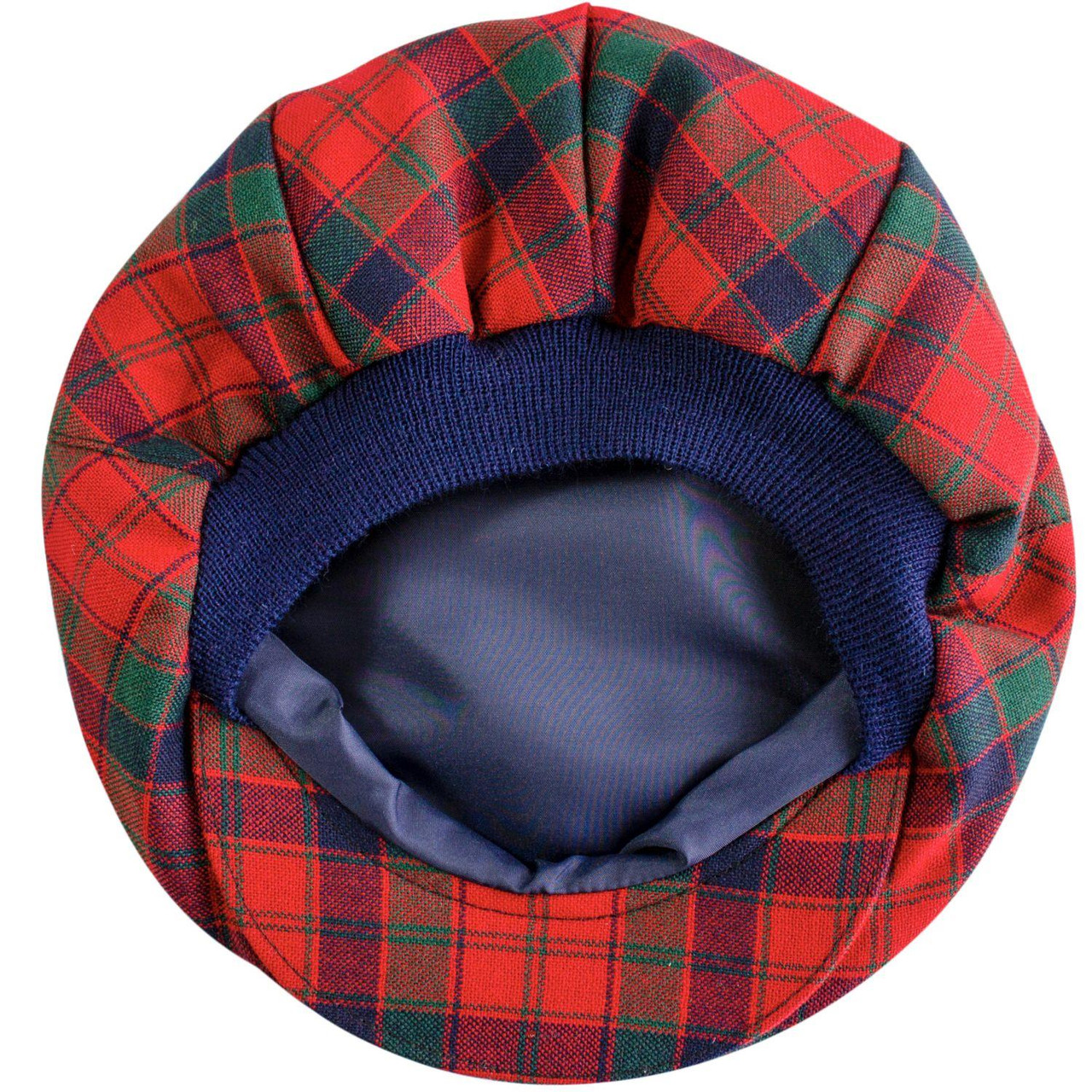 Mens Tartan Flat Cap Robertson Modern Tartan Plaid Design Mens and Womens One size Elasticated Band Comfort Fit Scottish Made