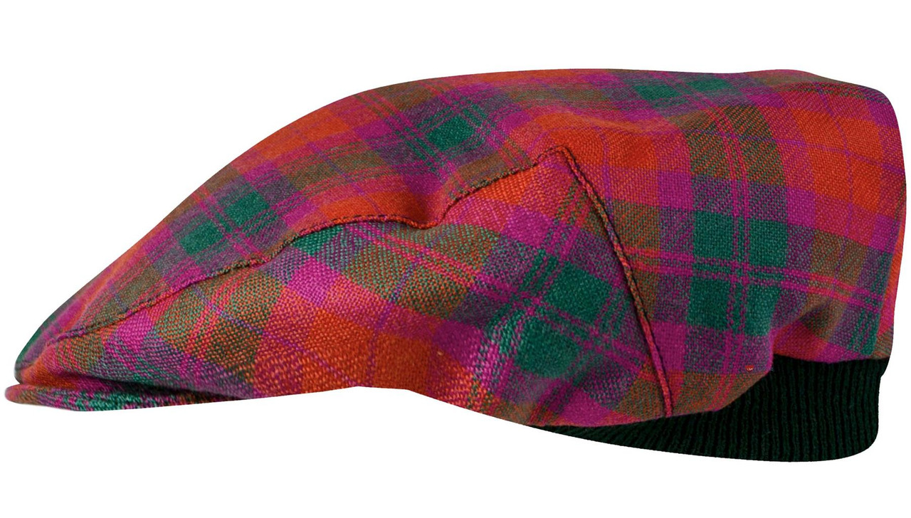 Mens Tartan Flat Cap MacNab Ancient Tartan Plaid Design Mens and Womens One size Elasticated Band Comfort Fit Scottish Made