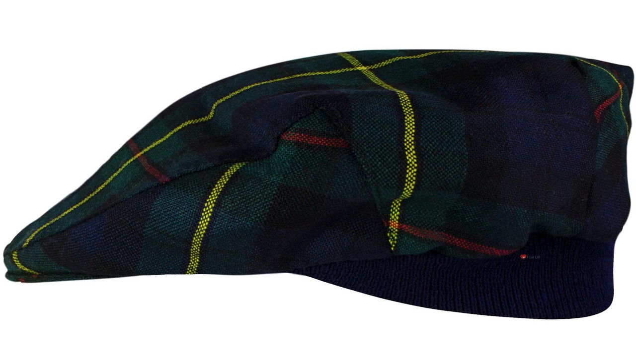 Mens Tartan Flat Cap MacEwan Modern Tartan Plaid Design Mens and Womens One size Elasticated Band Comfort Fit Scottish Made