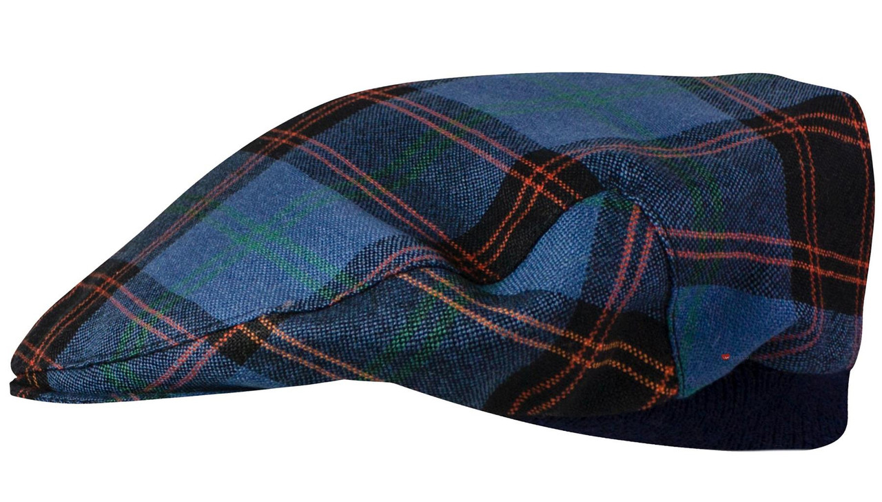 Mens Tartan Flat Cap Home Ancient Tartan Plaid Design Mens and Womens One size Elasticated Band Comfort Fit Scottish Made