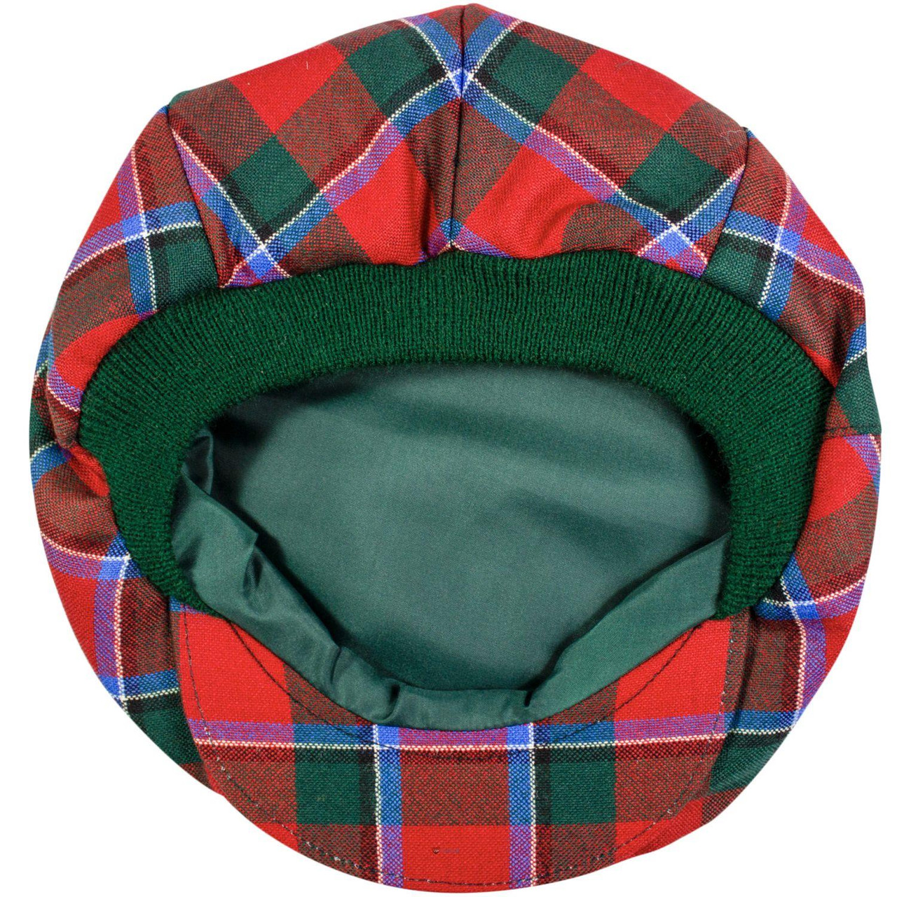 Mens Tartan Flat Cap Sinclair Modern Tartan Plaid Design Mens and Womens One size Elasticated Band Comfort Fit Scottish Made