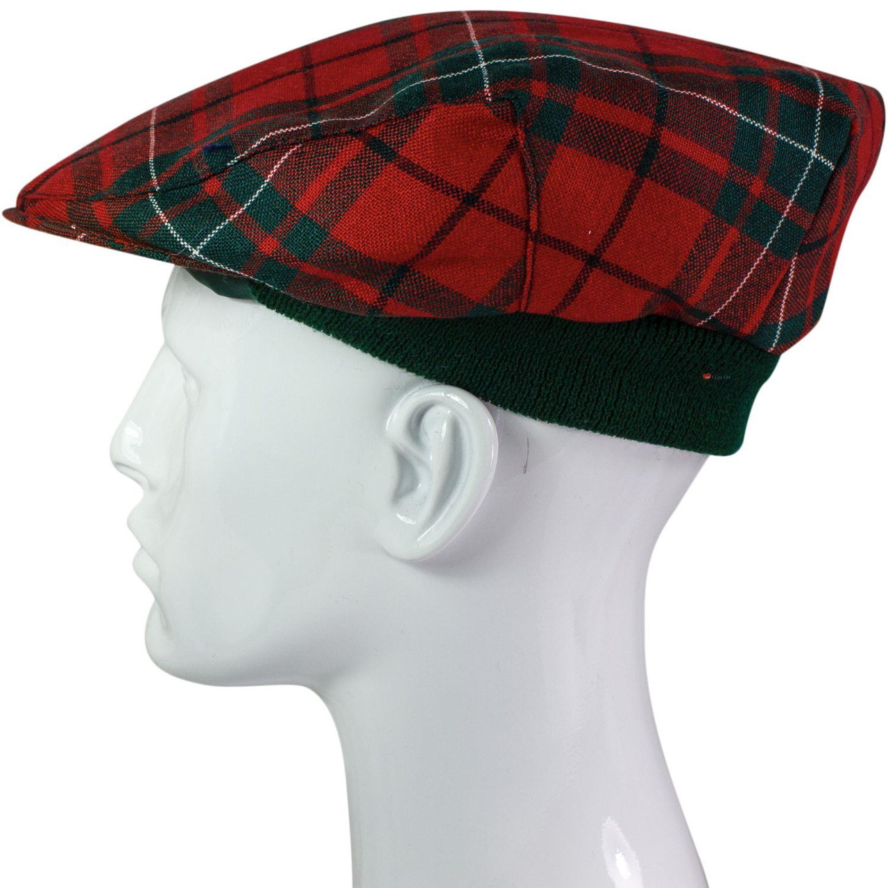 Mens Tartan Flat Cap MacAuley Modern Tartan Plaid Design Mens and Womens One size Elasticated Band Comfort Fit Scottish Made