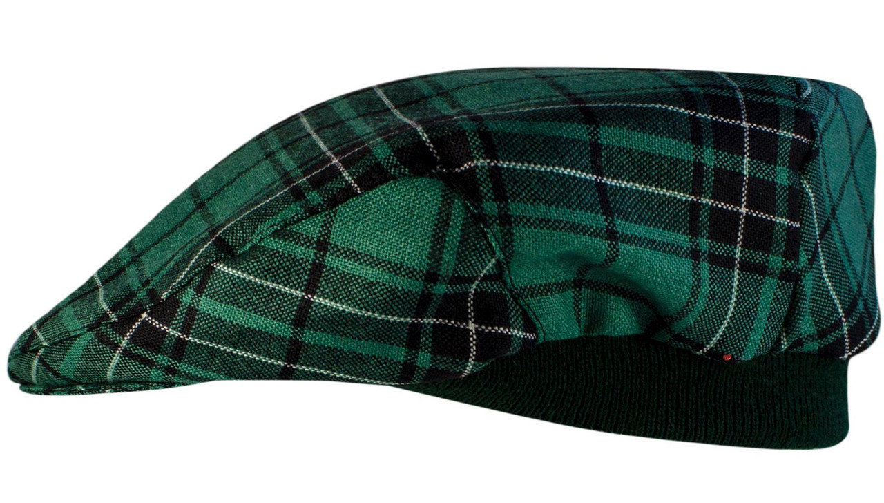 Mens Tartan Flat Cap MacLean Hunting Ancient Tartan Plaid Design Mens and Womens One size Elasticated Band Comfort Fit Scottish Made