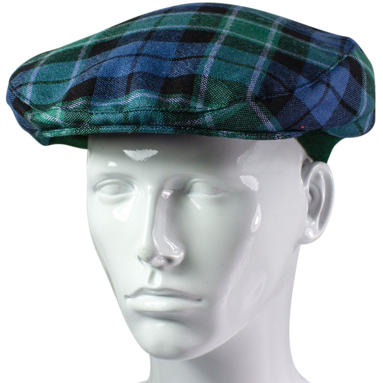Mens Tartan Flat Cap Graham of Menteith Ancient Tartan Plaid Design Mens and Womens One size Elasticated Band Comfort Fit Scottish Made