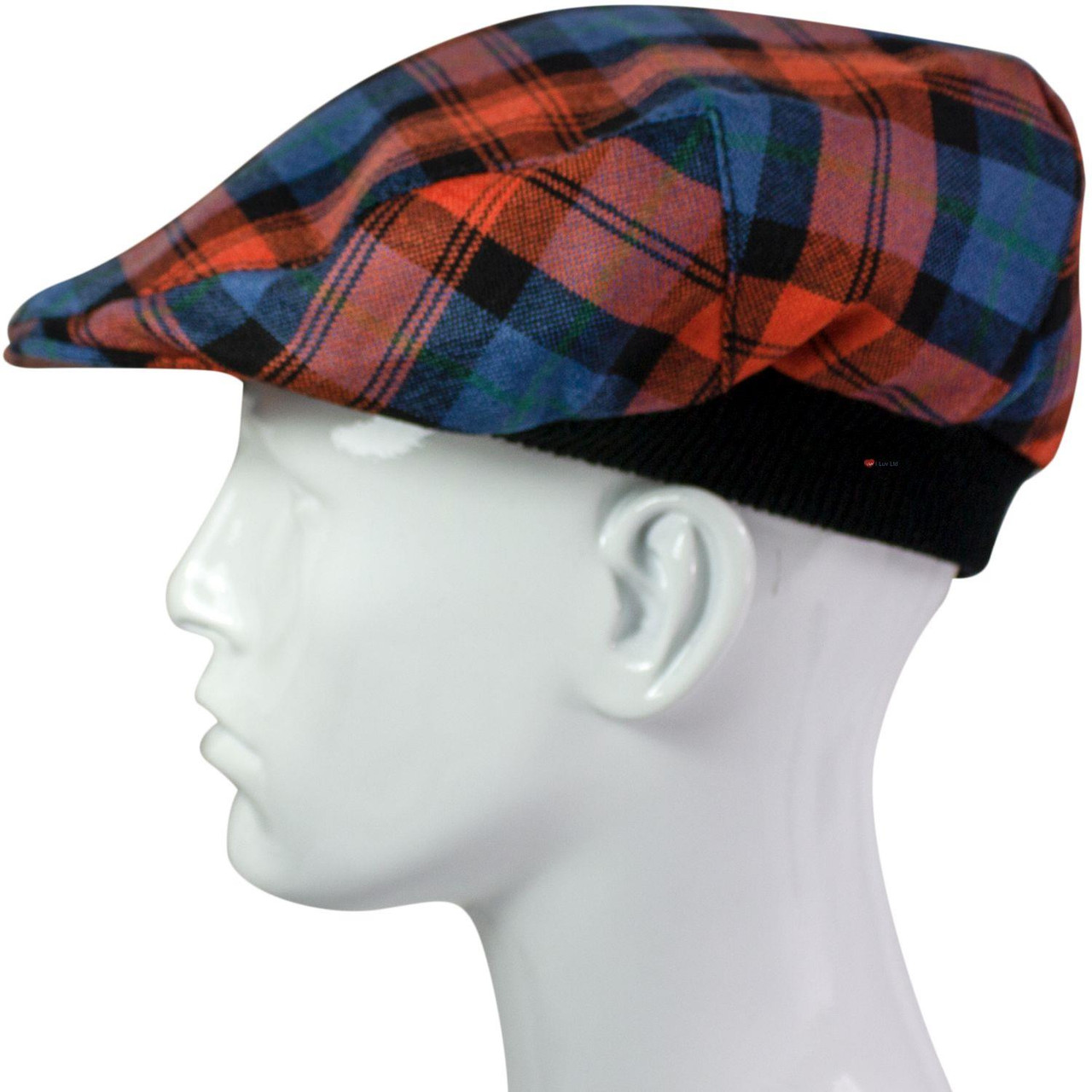 Mens Tartan Flat Cap MacLachlan Ancient Tartan Plaid Design Mens and Womens One size Elasticated Band Comfort Fit Scottish Made
