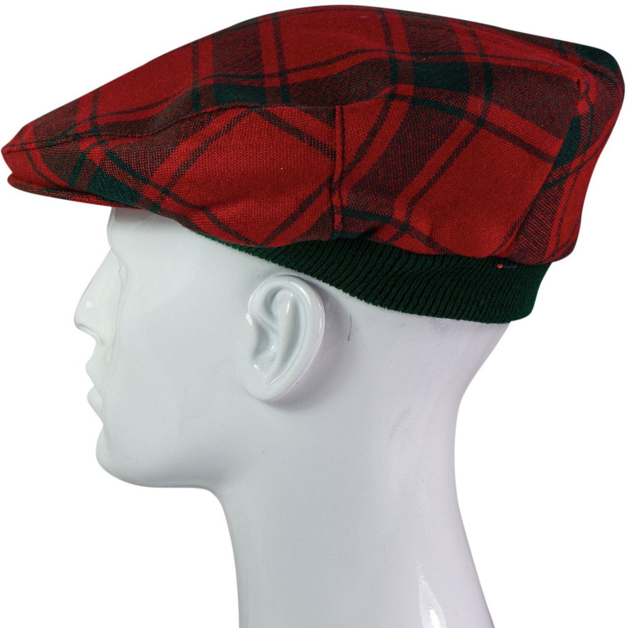 Mens Tartan Flat Cap MacDonald of Sleat Modern Tartan Plaid Design Mens and Womens One size Elasticated Band Comfort Fit Scottish Made