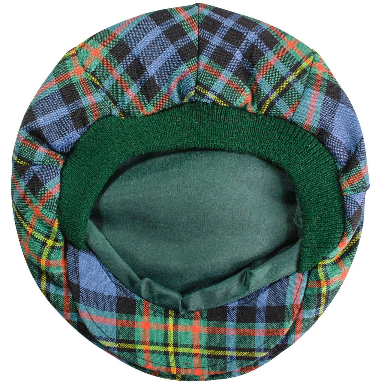 Mens Tartan Flat Cap MacLellan Ancient Tartan Plaid Design Mens and Womens One Size Elasticated Band Comfort Fit Scottish Made