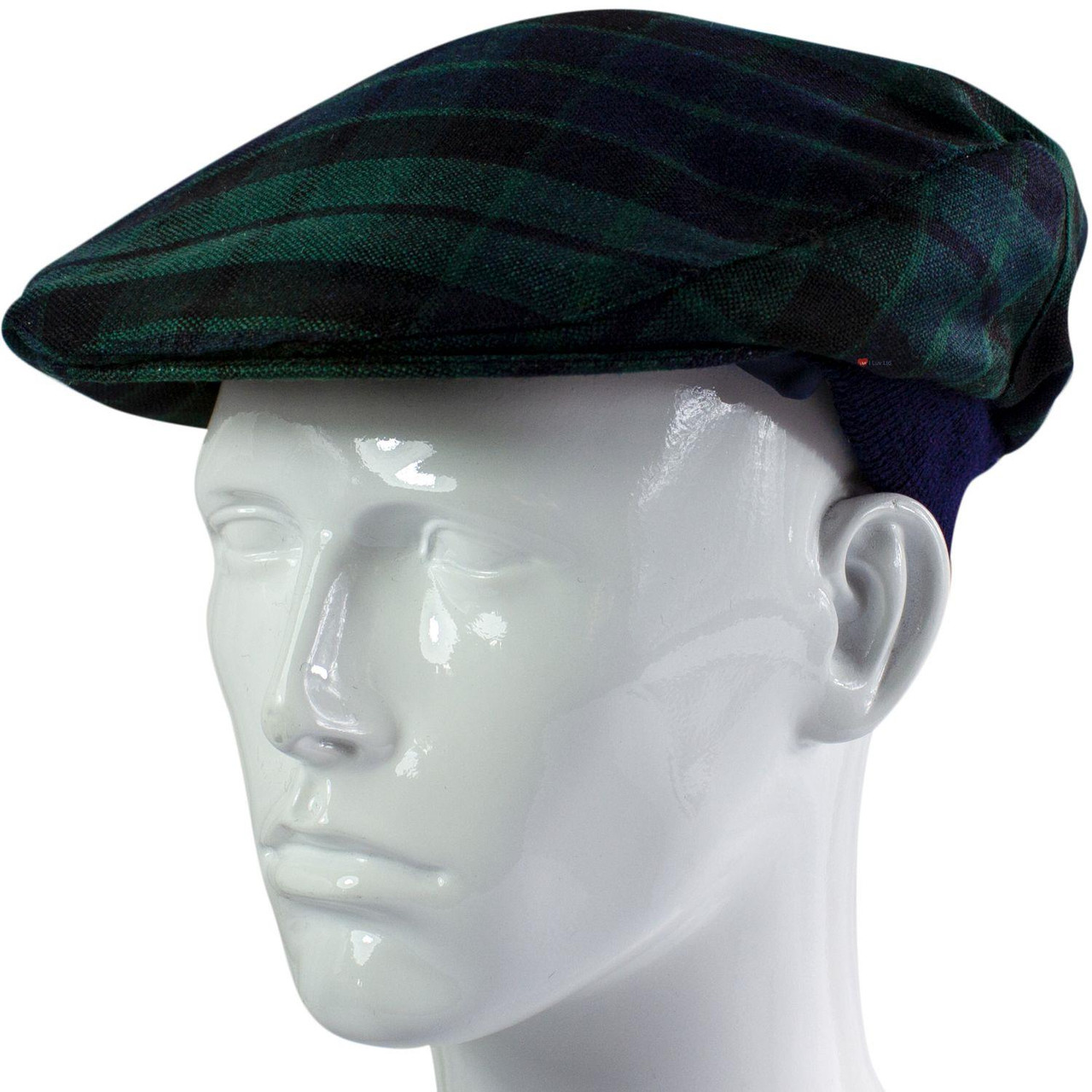 Mens Tartan Flat Cap MacKay Modern Tartan Plaid Design Mens and Womens One size Elasticated Band Comfort Fit Scottish Made
