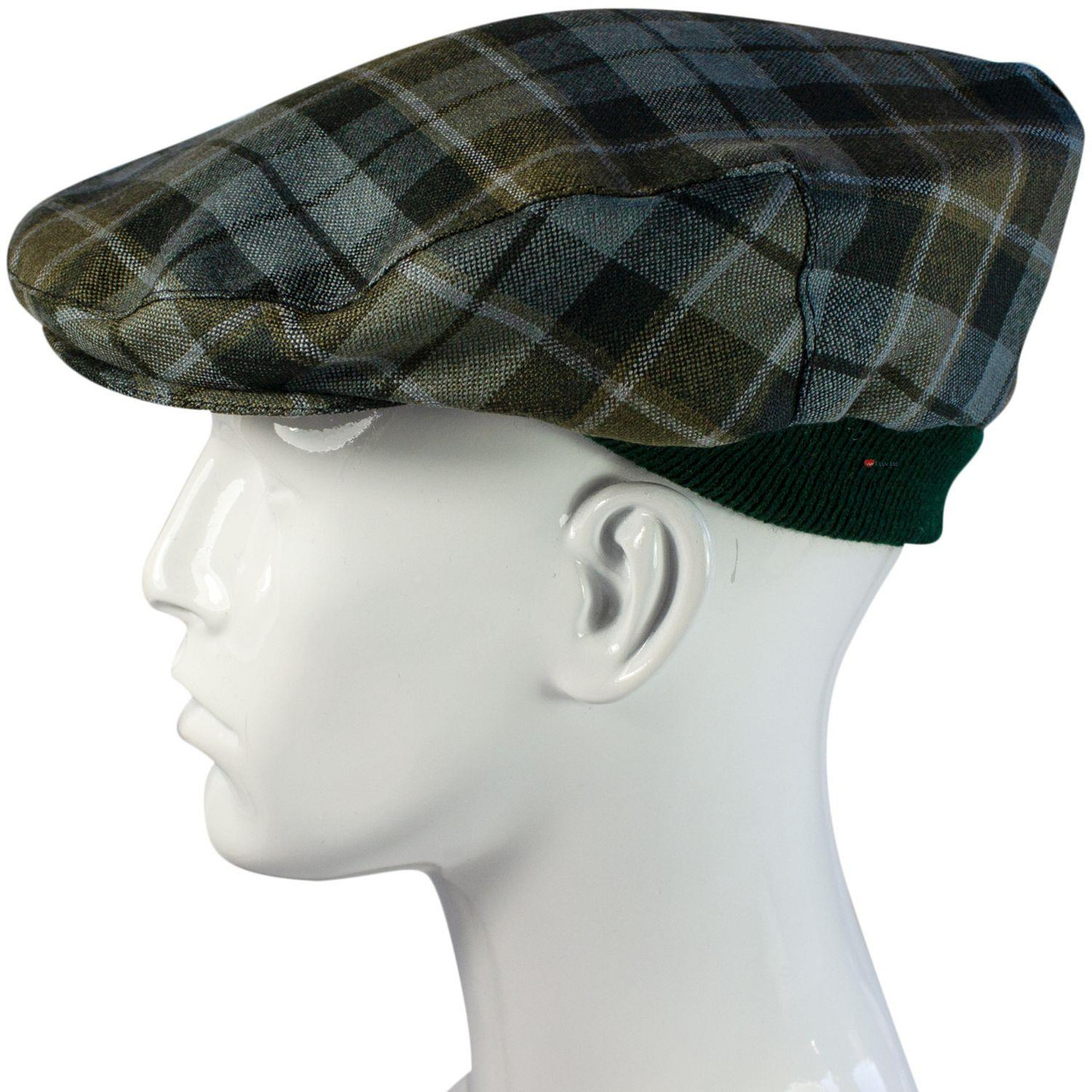 Mens Tartan Flat Cap Graham of Menteith Weathered Tartan Plaid Design Mens and Womens One size Elasticated Band Comfort Fit Scottish Made
