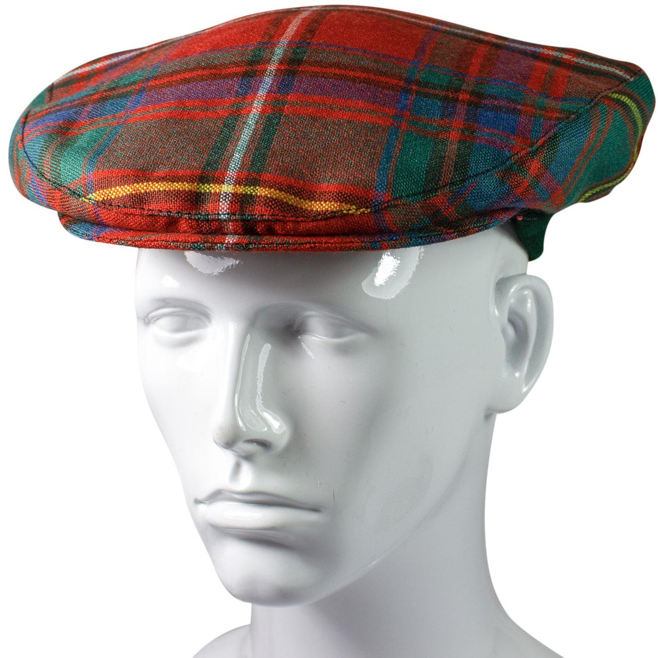 Mens Tartan Flat Cap Sommerville Ancient Tartan Plaid Design Mens and Womens One size Elasticated Band Comfort Fit Scottish Made