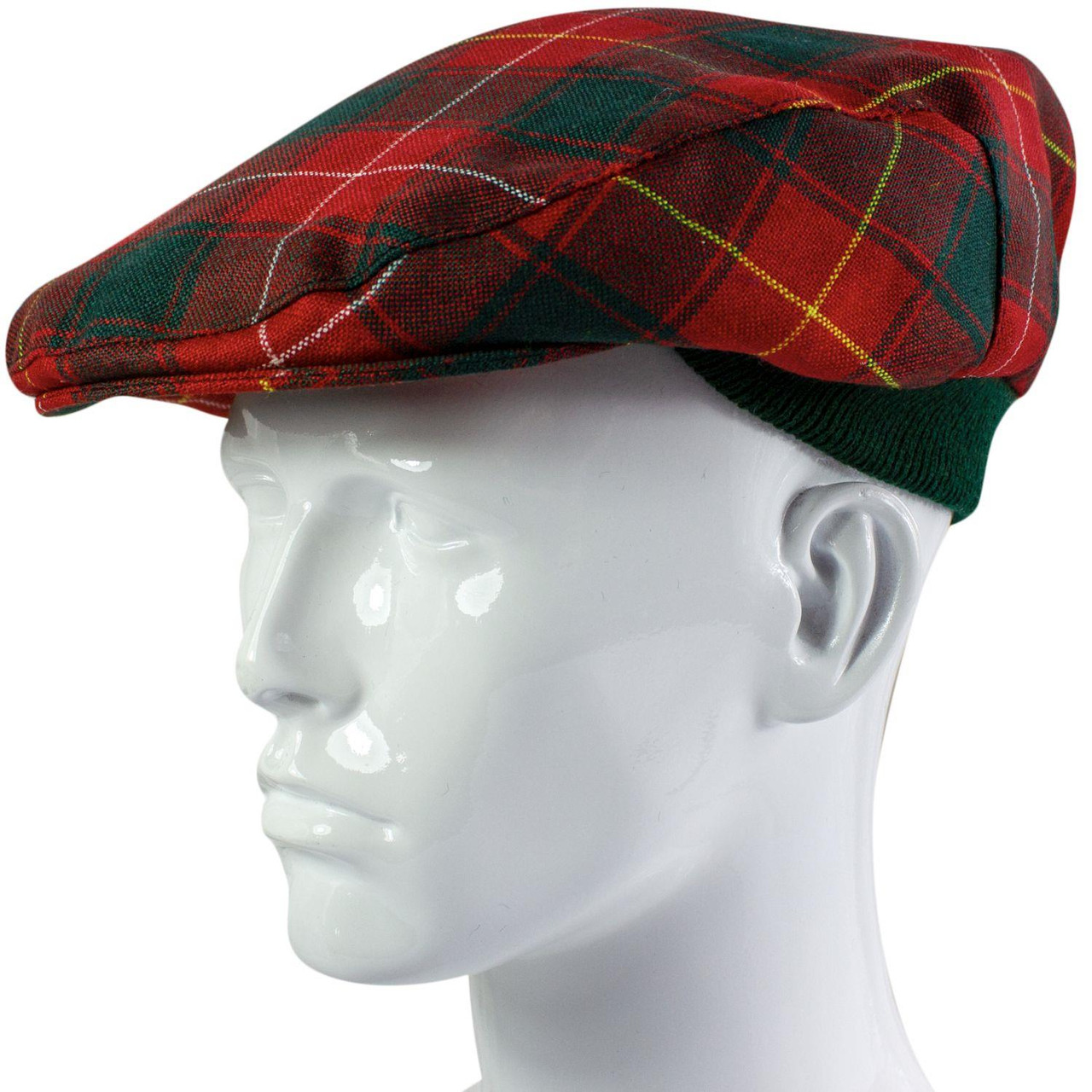 Mens Tartan Flat Cap MacPhie Modern Tartan Plaid Design Mens and Womens One size Elasticated Band Comfort Fit Scottish Made