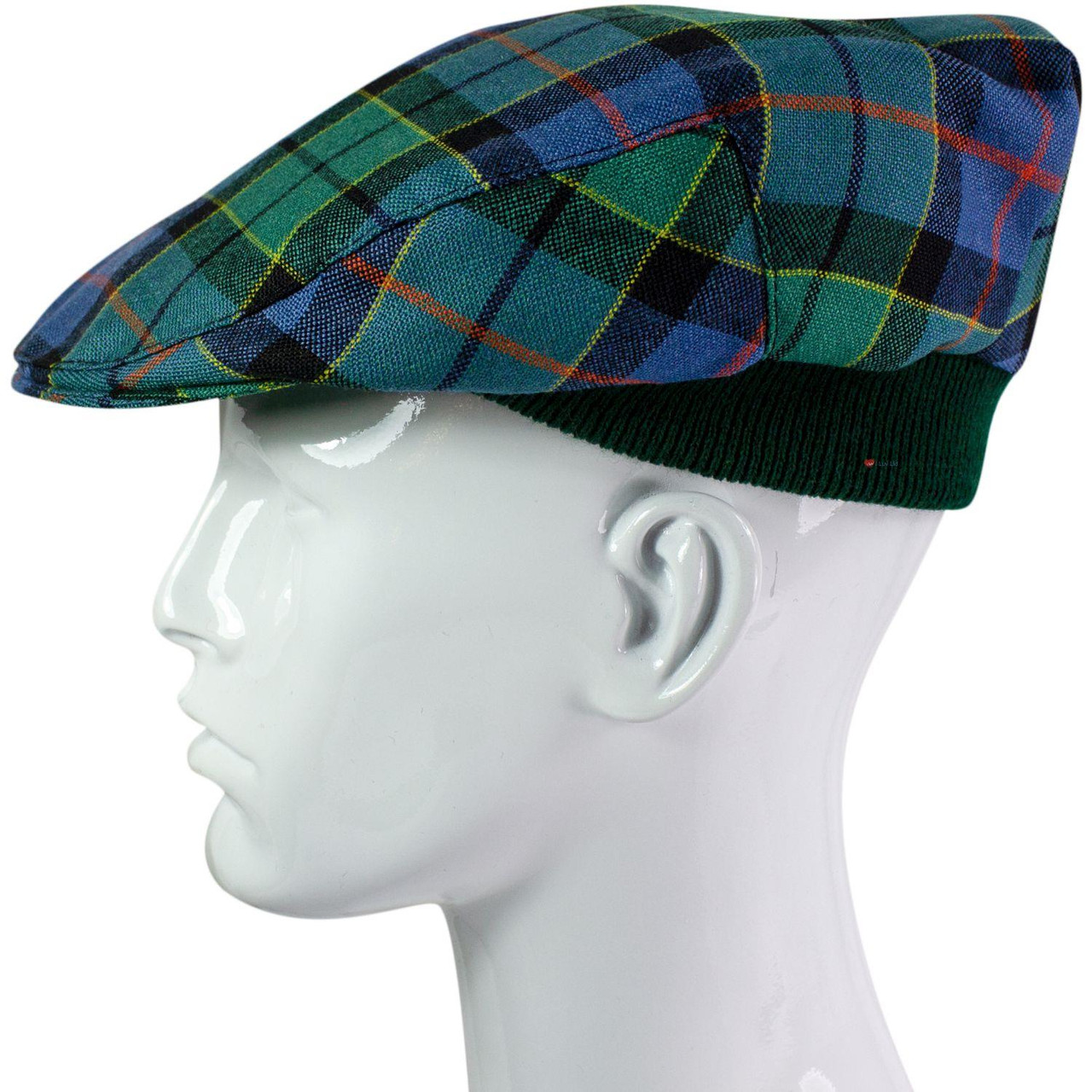 Mens Tartan Flat Cap Forsyth Ancient Tartan Plaid Design Mens and Womens One size Elasticated Band Comfort Fit Scottish Made
