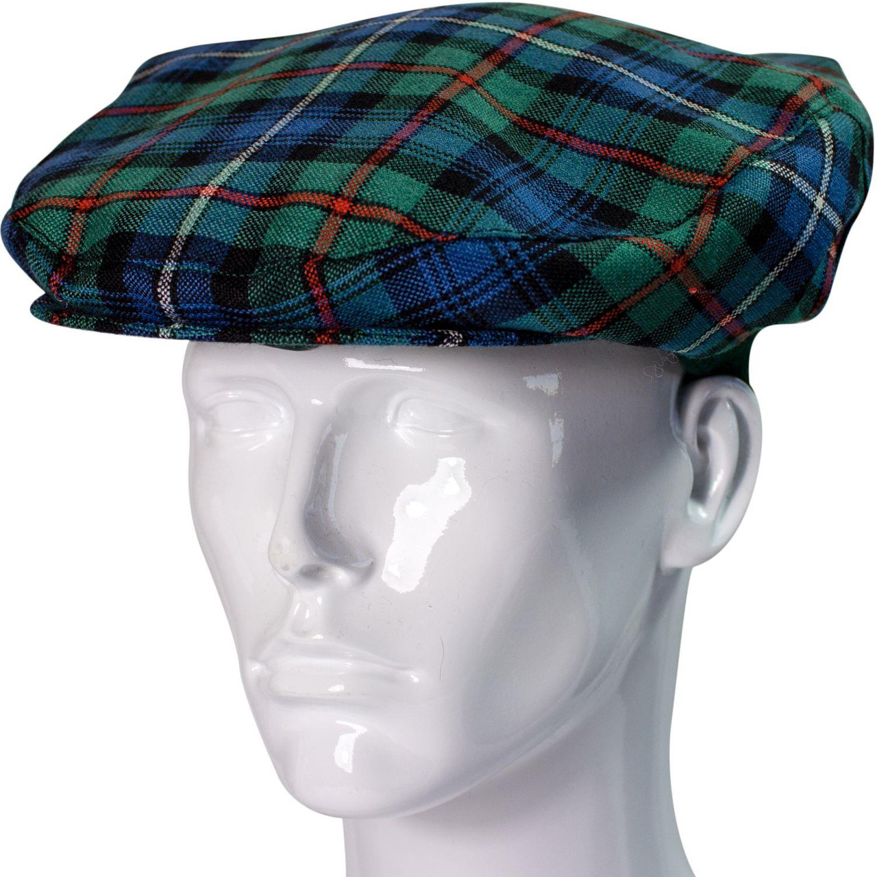 Mens Tartan Flat Cap Robertson Hunting Ancient Tartan Plaid Design Mens and Womens One size Elasticated Band Comfort Fit Scottish Made