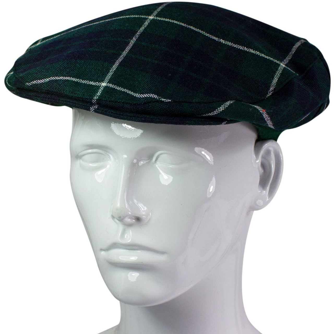 Mens Tartan Flat Cap Hamilton Hunting Modern Tartan Plaid Design Mens and Womens One size Elasticated Band Comfort Fit Scottish Made