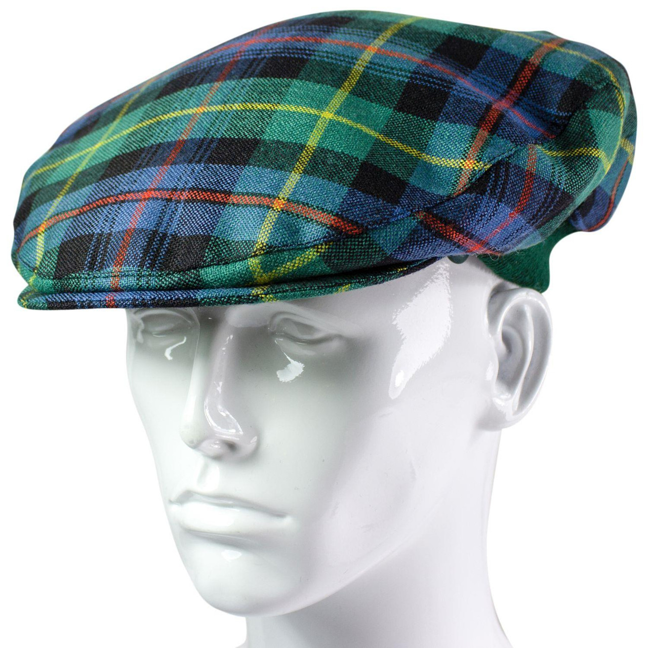Mens Tartan Flat Cap Farquharson Ancient Tartan Plaid Design Mens and Womens One size Elasticated Band Comfort Fit Scottish Made