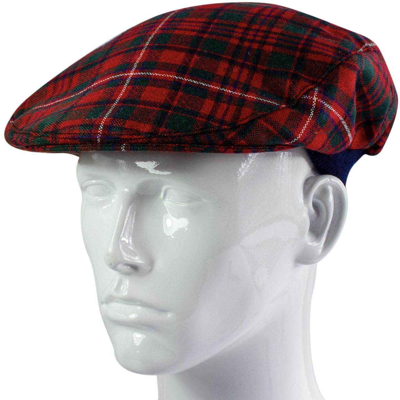 Mens Tartan Flat Cap MacKinnon Modern Tartan Plaid Design Mens and Womens One size Elasticated Band Comfort Fit Scottish Made