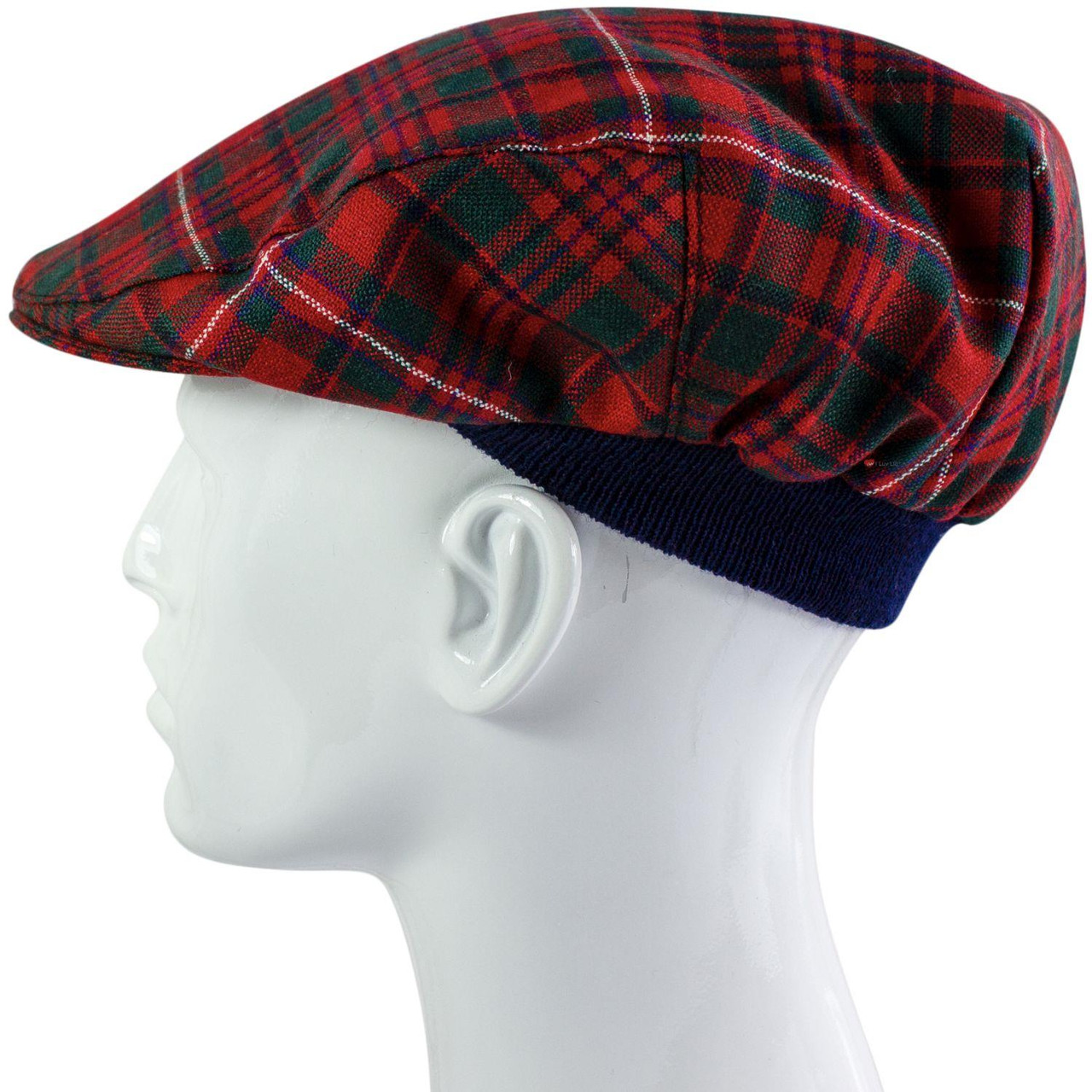 Mens Tartan Flat Cap MacKinnon Modern Tartan Plaid Design Mens and Womens One size Elasticated Band Comfort Fit Scottish Made