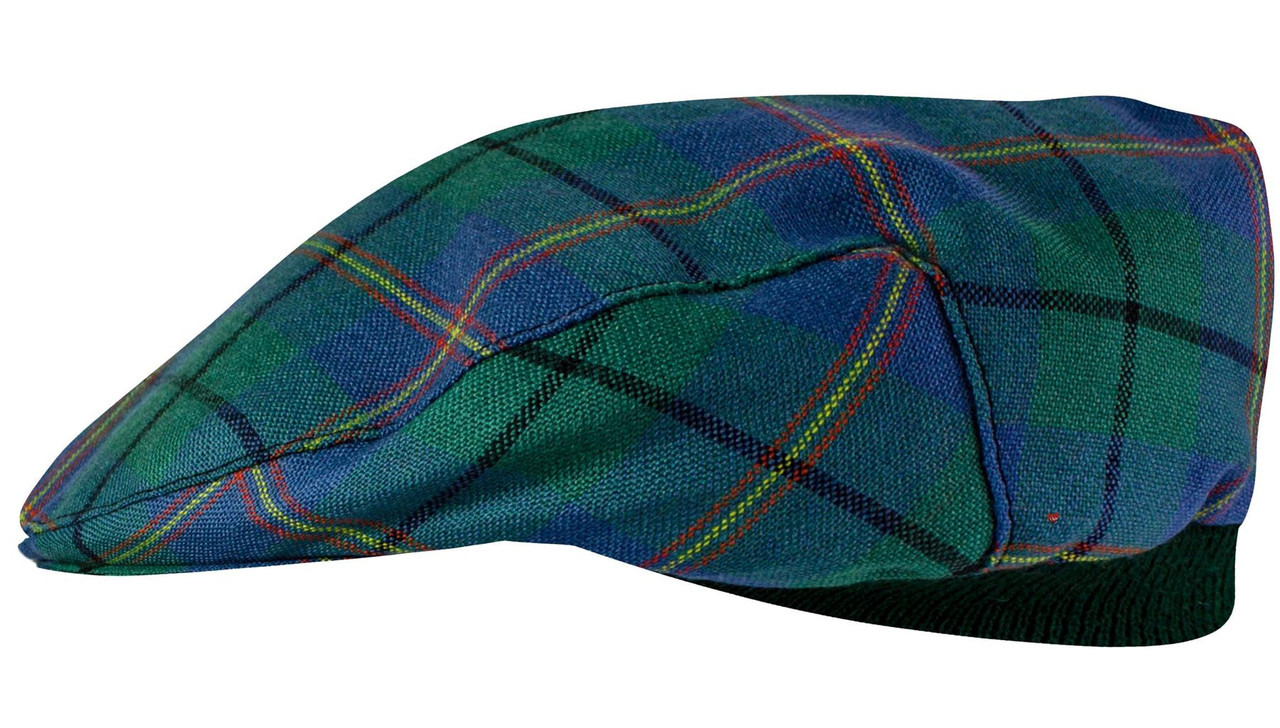 Mens Tartan Flat Cap Carmichael Ancient Tartan Plaid Design Mens and Womens One size Elasticated Band Comfort Fit Scottish Made