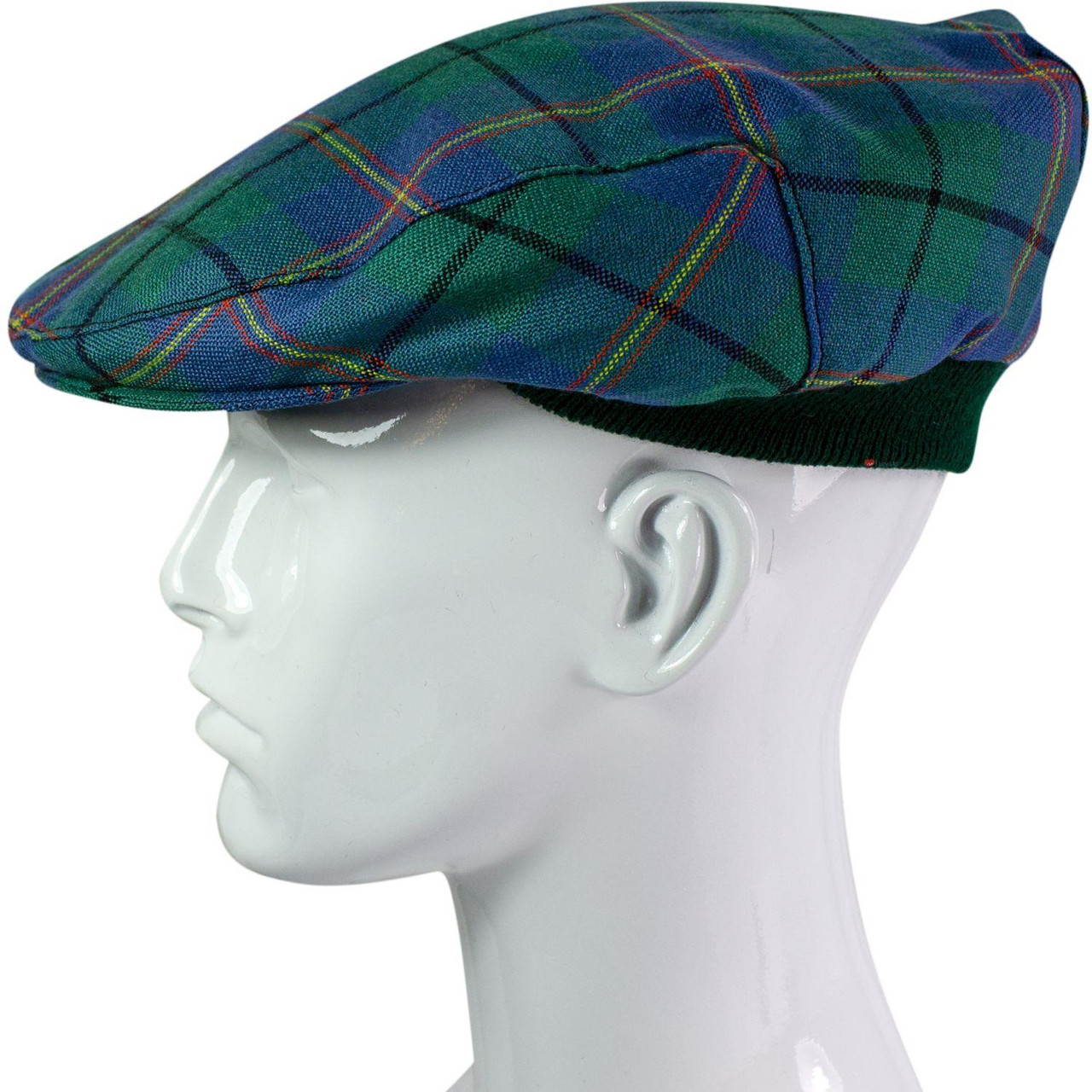 Mens Tartan Flat Cap Carmichael Ancient Tartan Plaid Design Mens and Womens One size Elasticated Band Comfort Fit Scottish Made