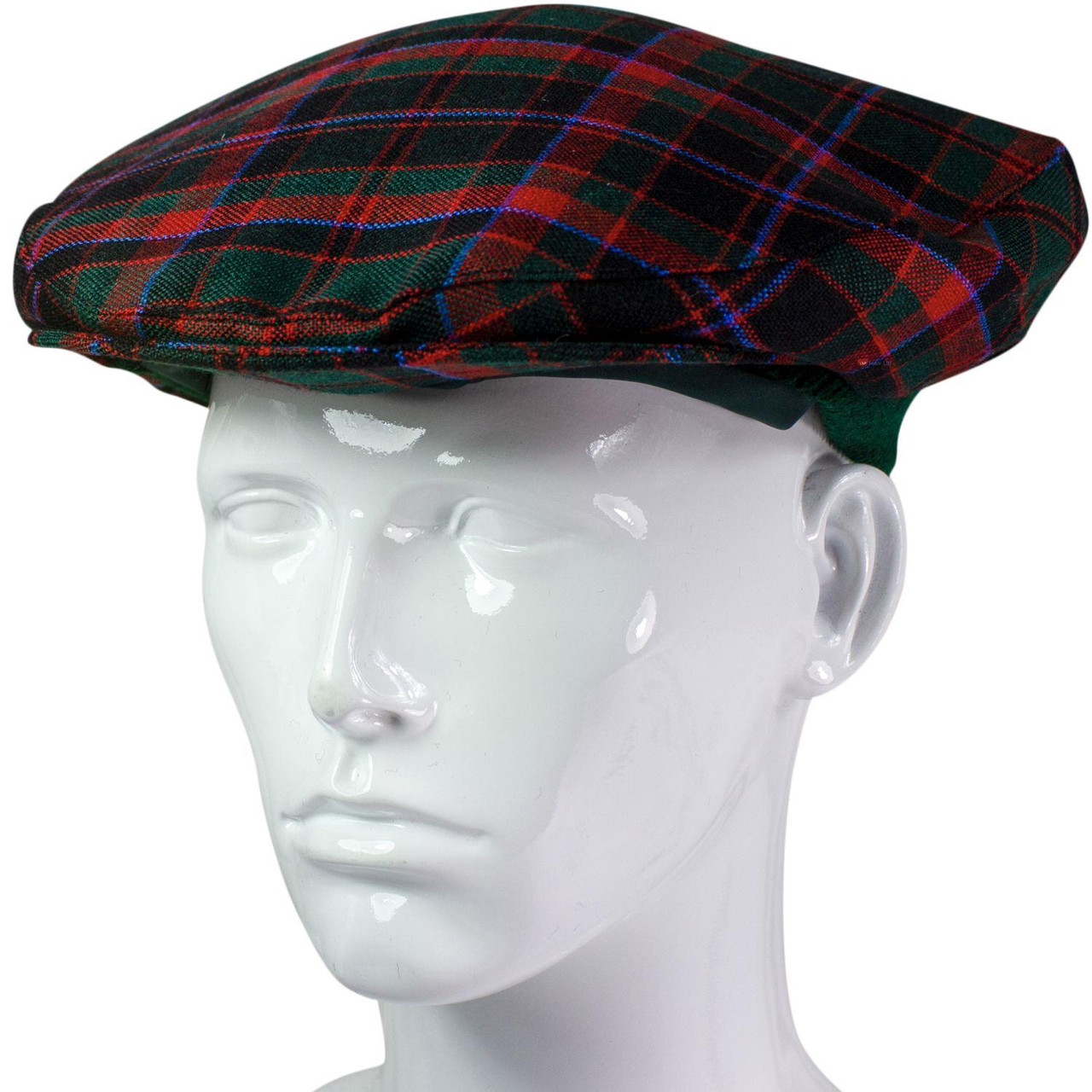 Mens Tartan Flat Cap Cumming Hunting Modern Tartan Plaid Design Mens and Womens One size Elasticated Band Comfort Fit Scottish Made