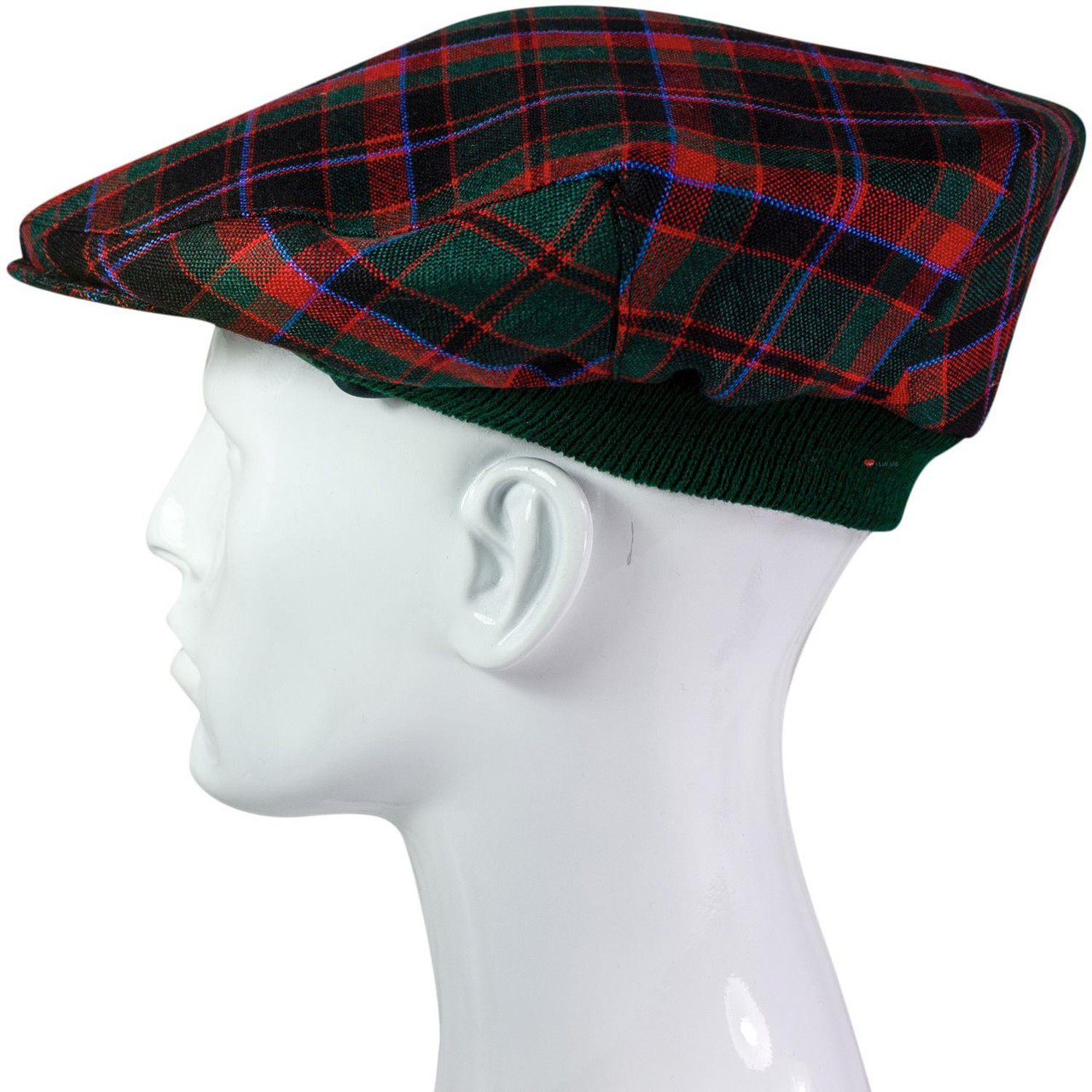 Mens Tartan Flat Cap Cumming Hunting Modern Tartan Plaid Design Mens and Womens One size Elasticated Band Comfort Fit Scottish Made