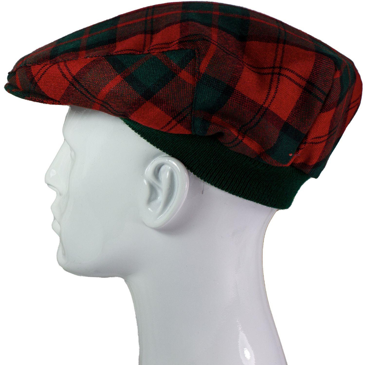 Mens Tartan Flat Cap Dunbar Modern Tartan Plaid Design Mens and Womens One size Elasticated Band Comfort Fit Scottish Made