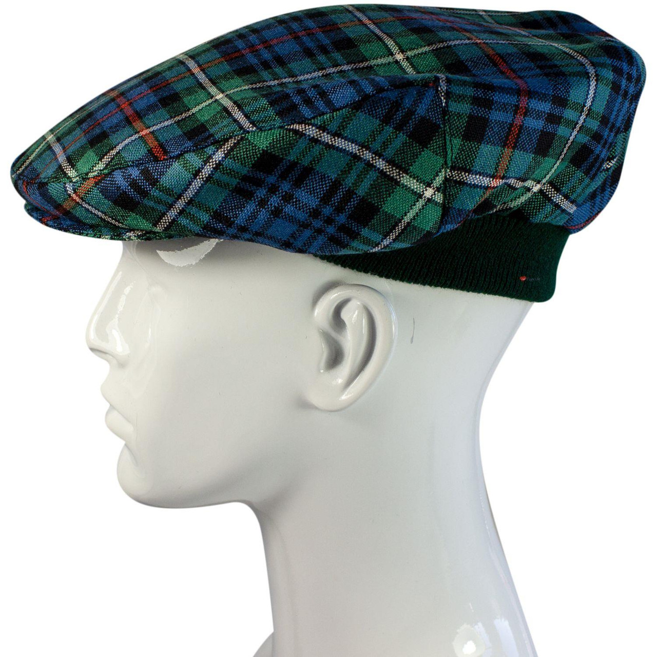 Mens Tartan Flat Cap MacKenzie Ancient Tartan Plaid Design Mens and Womens One size Elasticated Band Comfort Fit Scottish Made