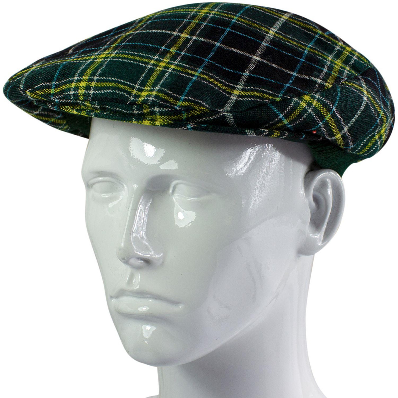Mens Tartan Flat Cap MacKellar Modern Tartan Plaid Design Mens and Womens One size Elasticated Band Comfort Fit Scottish Made