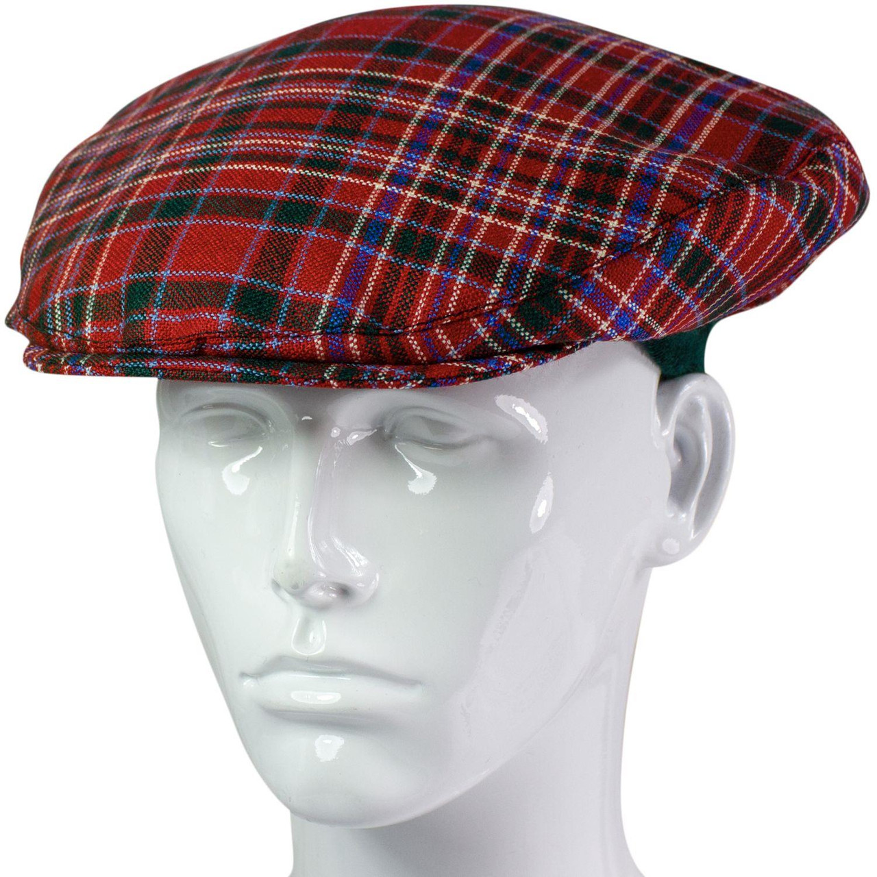 Mens Tartan Flat Cap MacAlister Modern Tartan Plaid Design Mens and Womens One size Elasticated Band Comfort Fit Scottish Made