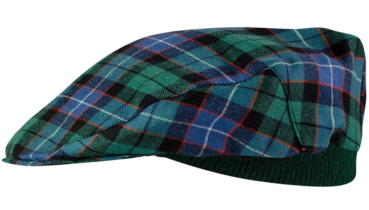 Mens Tartan Flat Cap Mitchell Ancient Tartan Plaid Design Mens and Womens One size Elasticated Band Comfort Fit Scottish Made