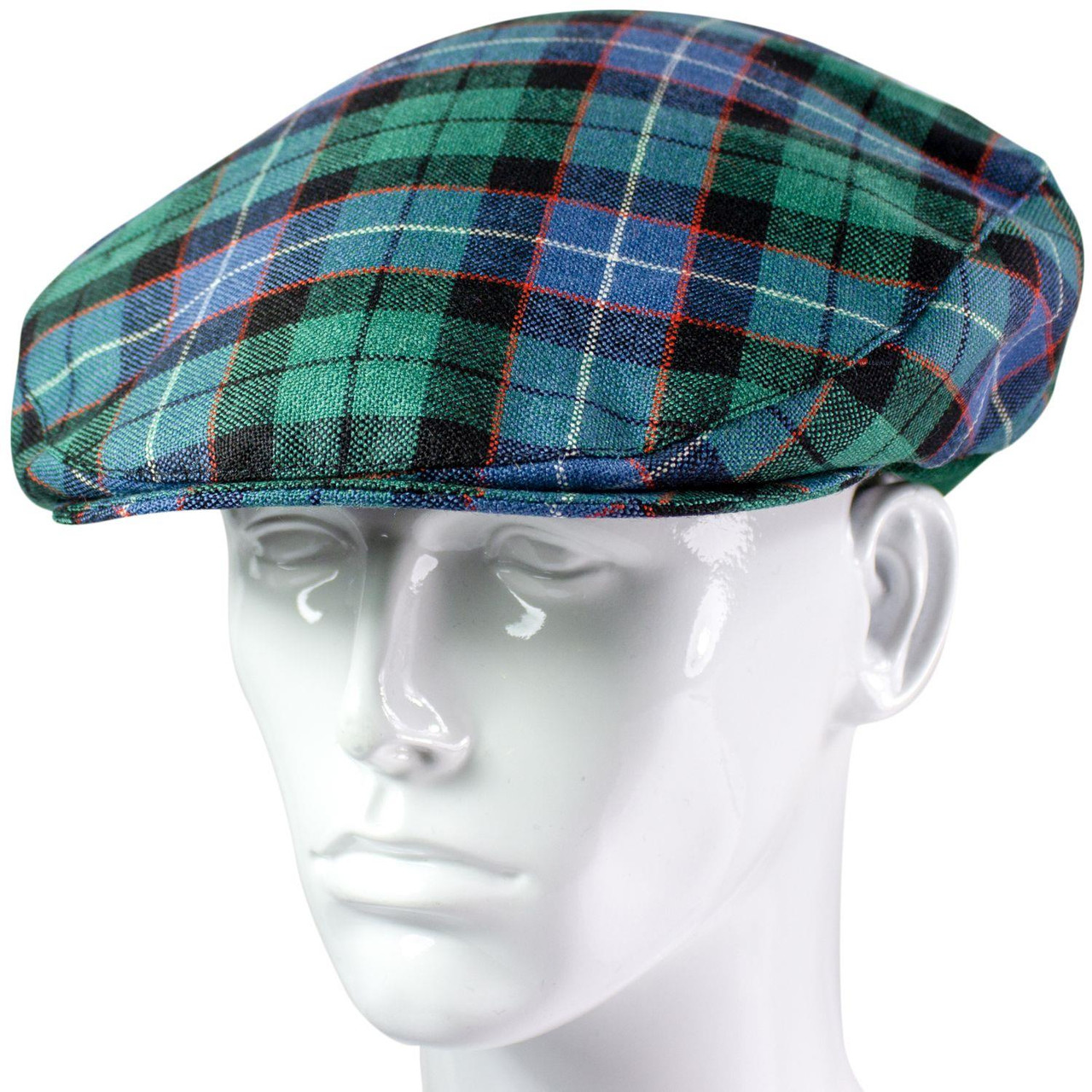Mens Tartan Flat Cap Mitchell Ancient Tartan Plaid Design Mens and Womens One size Elasticated Band Comfort Fit Scottish Made