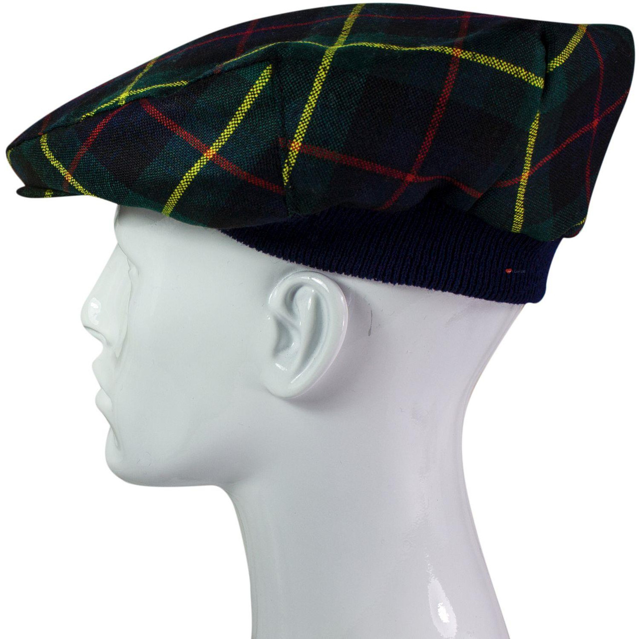 Mens Tartan Flat Cap Farquharson Modern Tartan Plaid Design Mens and Womens One size Elasticated Band Comfort Fit Scottish Made