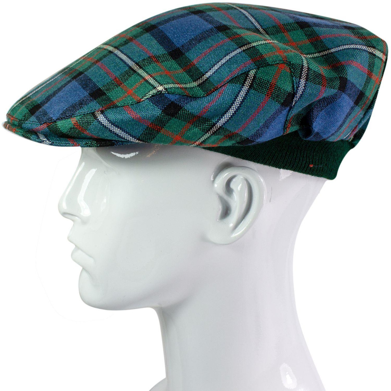 Mens Tartan Flat Cap Ferguson Ancient Tartan Plaid Design Mens and Womens One size Elasticated Band Comfort Fit Scottish Made