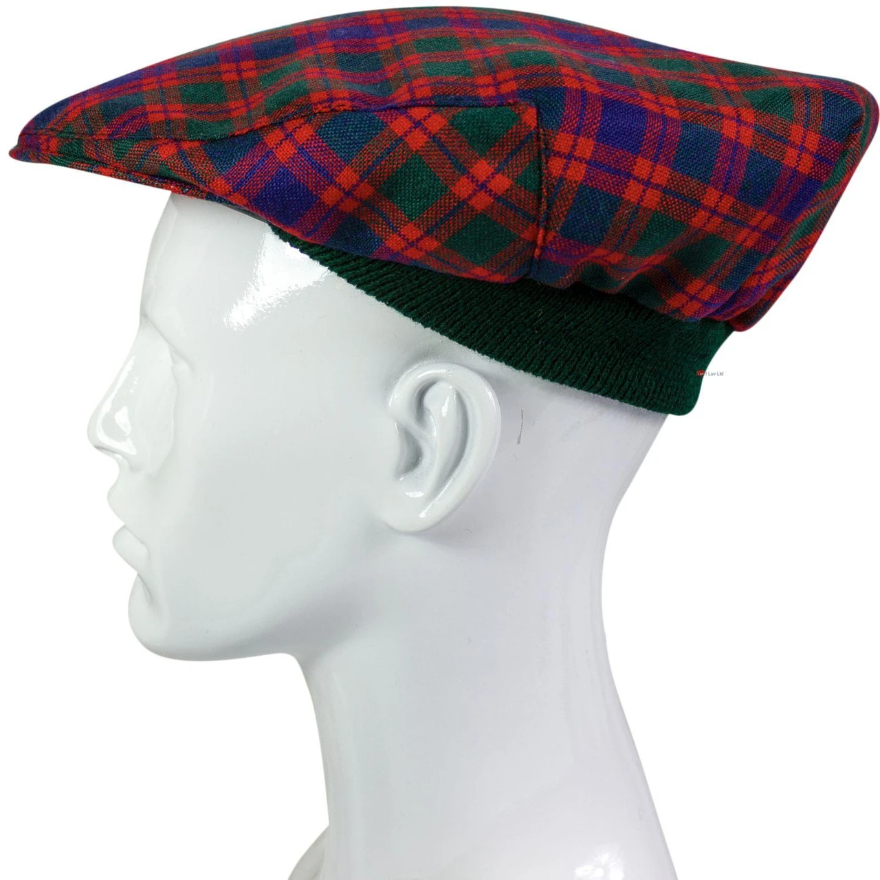 Mens Tartan Flat Cap Skene Modern Tartan Plaid Design Mens and Womens One size Elasticated Band Comfort Fit Scottish Made
