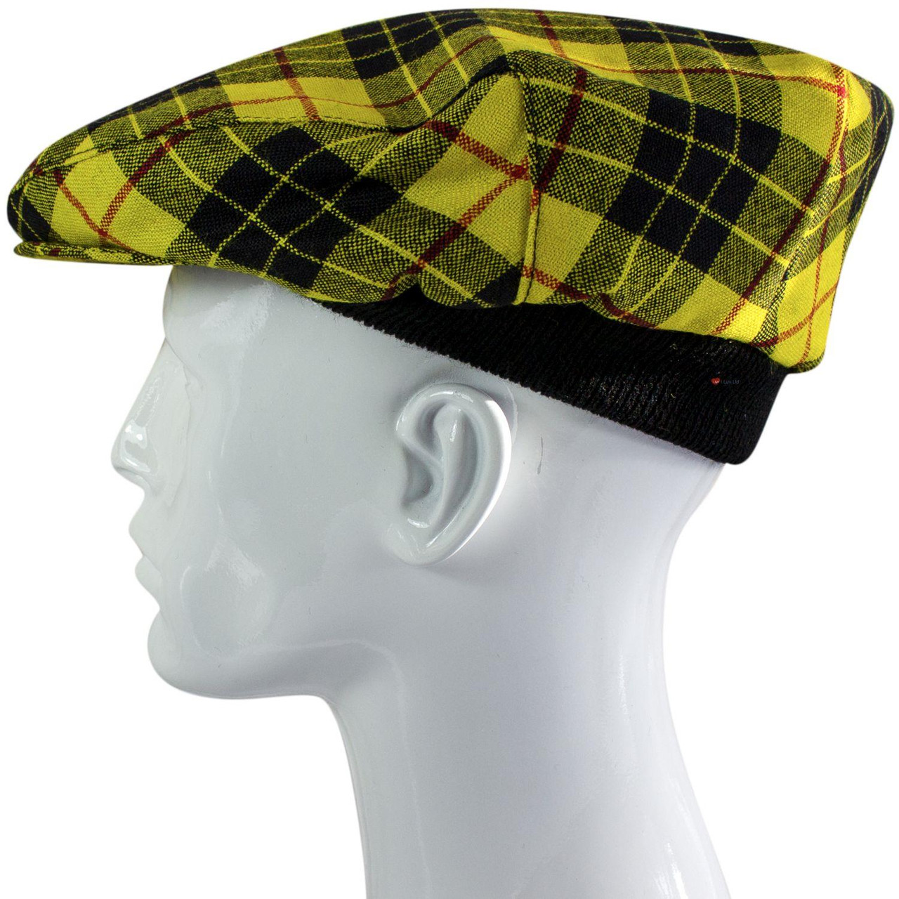 Mens Tartan Flat Cap MacLeod of Lewis Modern Tartan Plaid Design Mens and Womens One size Elasticated Band Comfort Fit Scottish Made