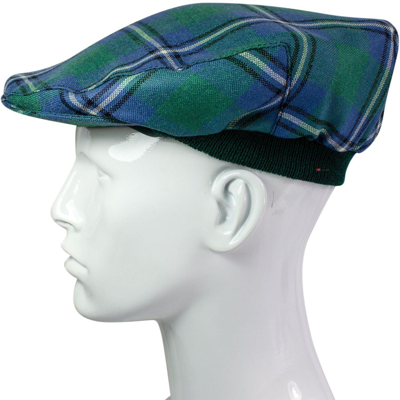 Mens Tartan Flat Cap Irvine Ancient Tartan Plaid Design Mens and Womens One size Elasticated Band Comfort Fit Scottish Made