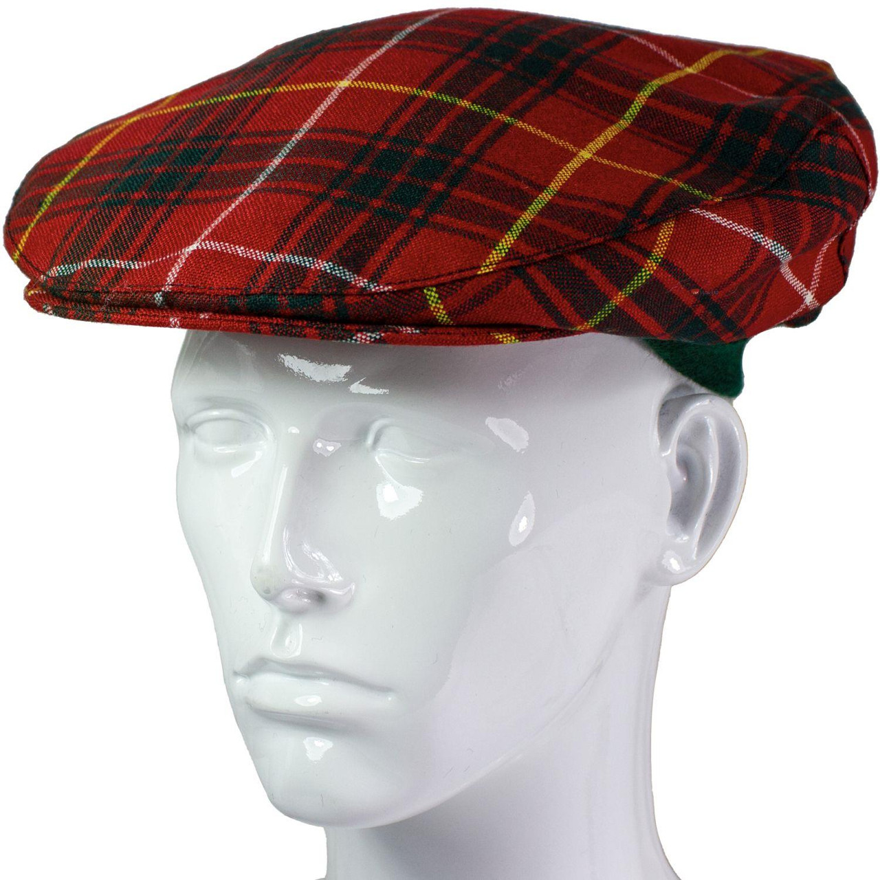 Mens Tartan Flat Cap Bruce Modern Tartan Plaid Design Mens and Womens One size Elasticated Band Comfort Fit Scottish Made