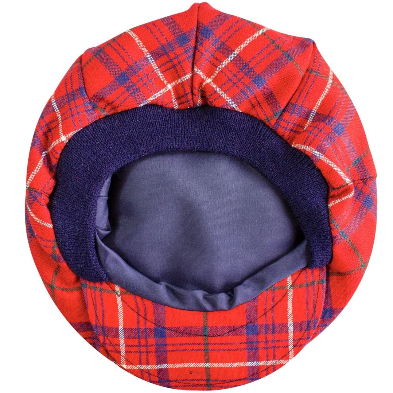 Mens Tartan Flat Cap Rose Modern Tartan Plaid Design Mens and Womens One size Elasticated Band Comfort Fit Scottish Made