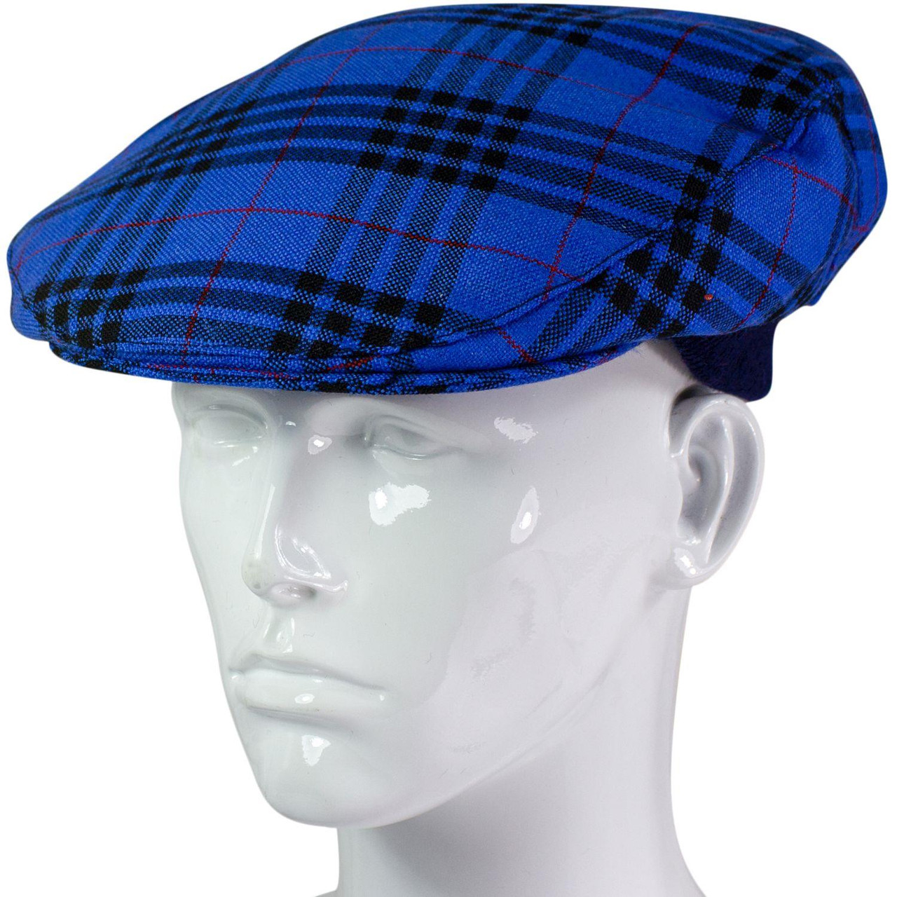 Mens Tartan Flat Cap Morgan Modern Tartan Plaid Design Mens and Womens One size Elasticated Band Comfort Fit Scottish Made
