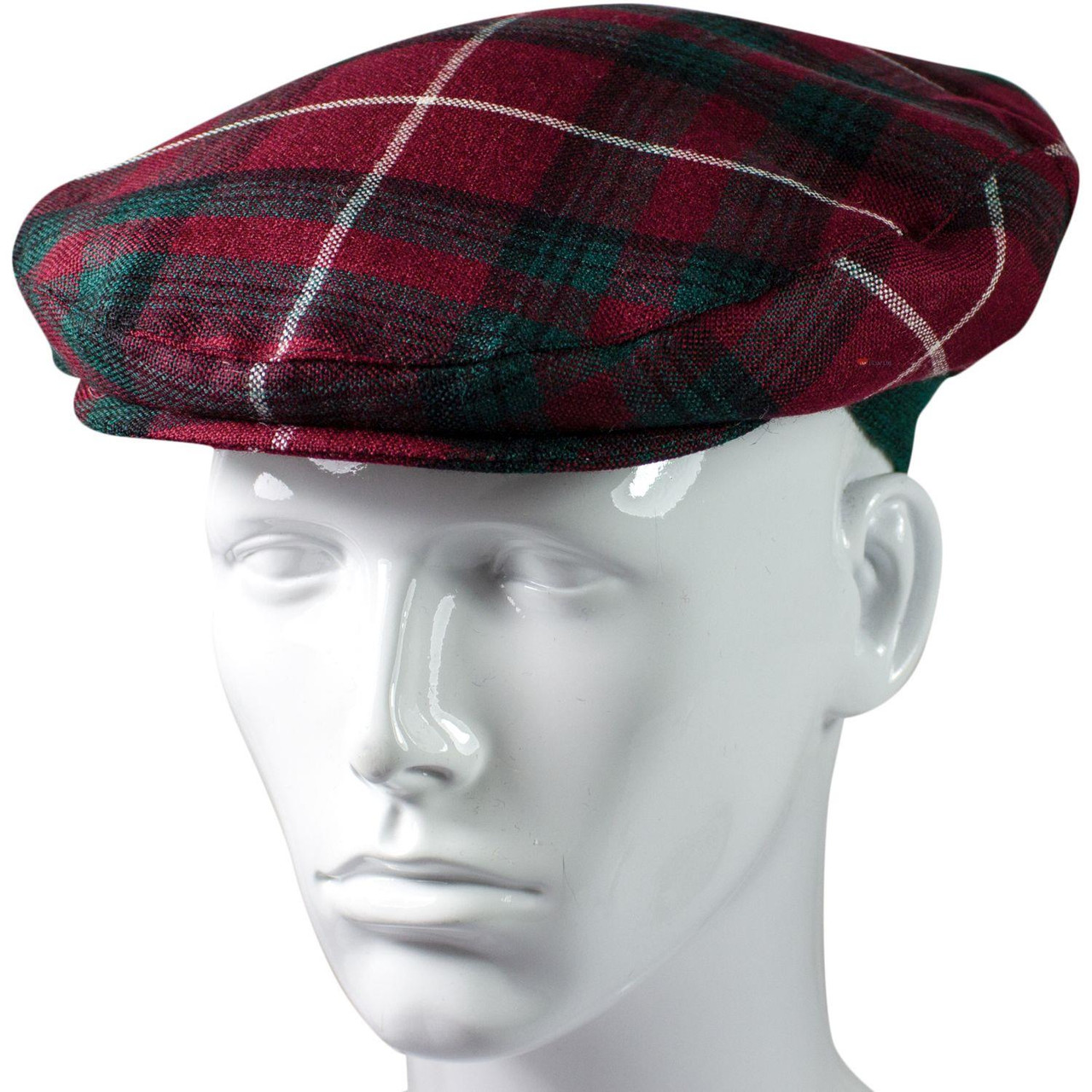 Mens Tartan Flat Cap Stuart of Bute Modern Tartan Plaid Design Mens and Womens One size Elasticated Band Comfort Fit Scottish Made