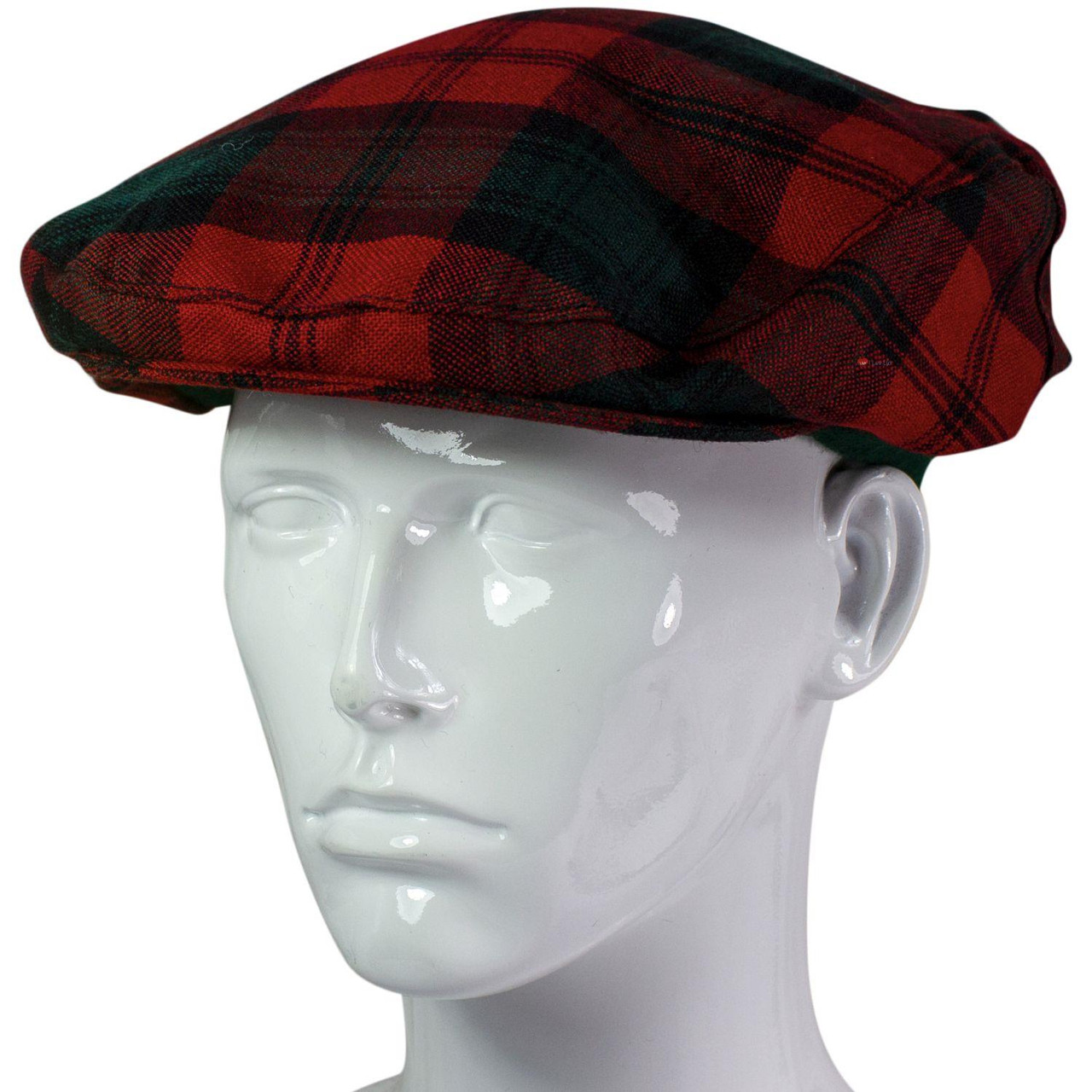 Mens Tartan Flat Cap Kerr Modern Tartan Plaid Design Mens and Womens One size Elasticated Band Comfort Fit Scottish Made